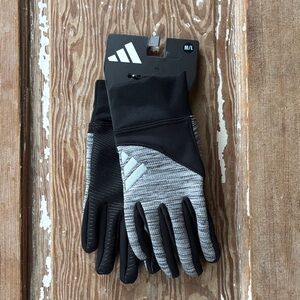 Adidas Men's Running Black and Gray Gloves M/L